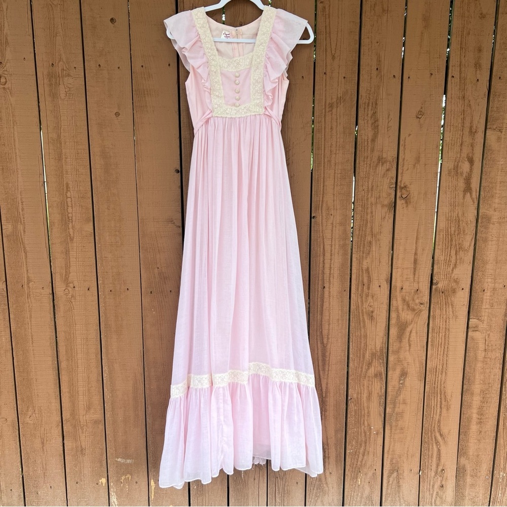 SOLD DO NOT BUY
Vintage 70s Candi Jones Pink Maxi Prairie Dress